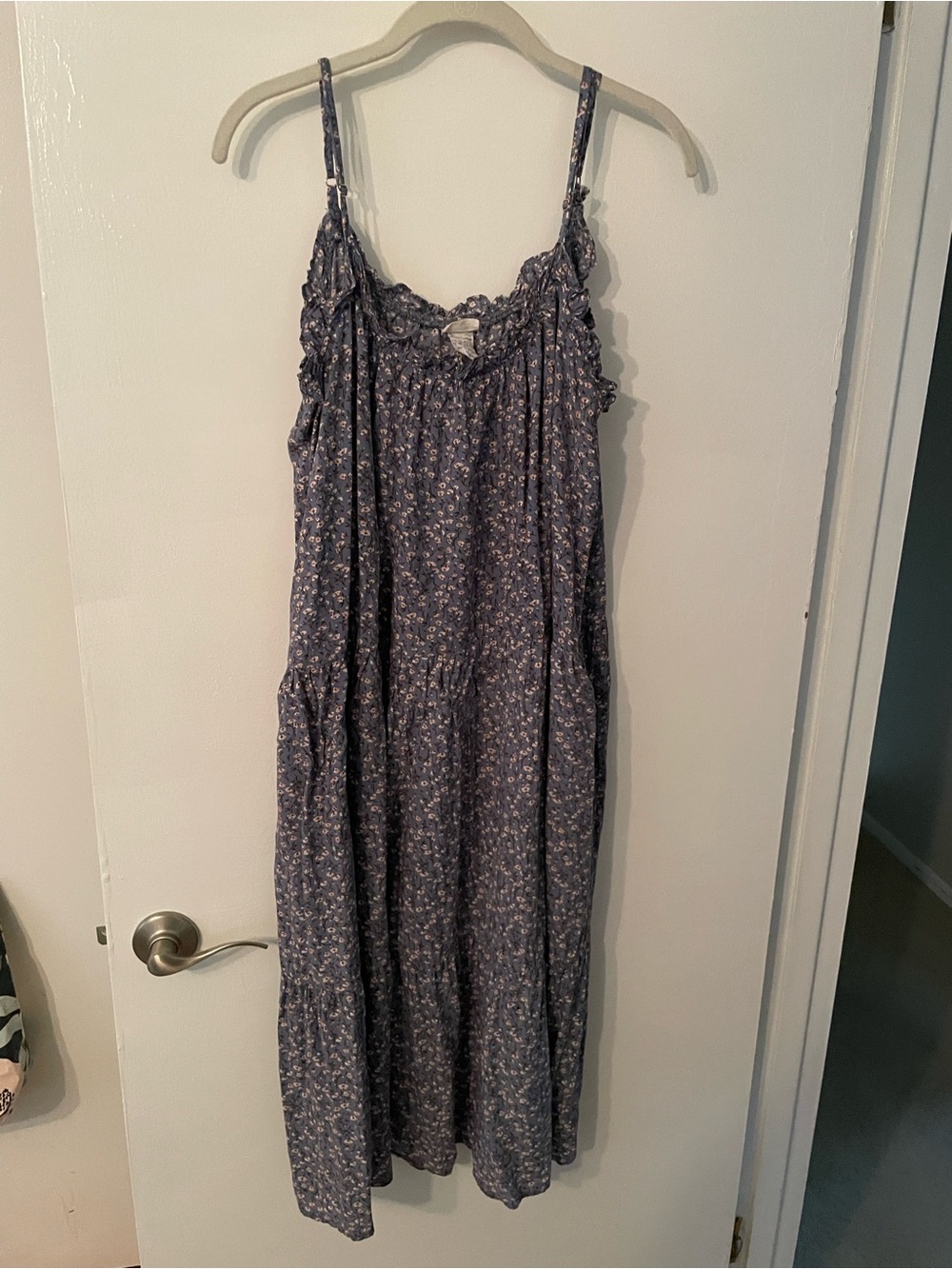 Natural Life blue floral sleeveless dress size medium